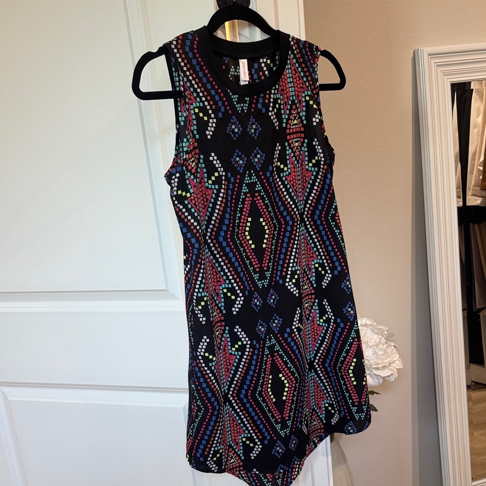 Xhilaration Black Geometric Mini Dress